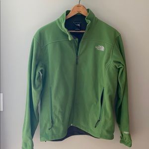 Green north face wind wall fleece